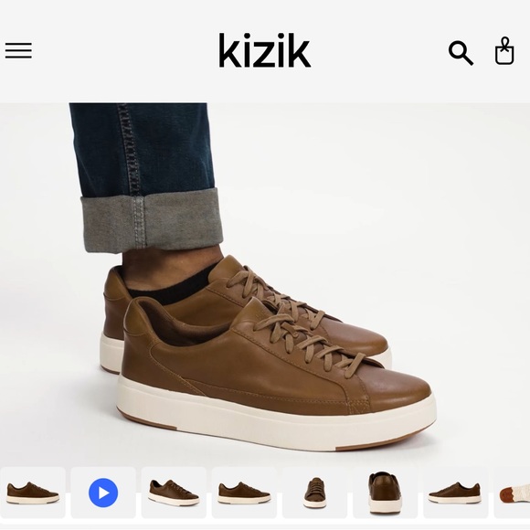Kizik Other - Kizik Vegas Sneakers Mens Size 15W Brown V Leather Lace Up Casual Comfort Shoes